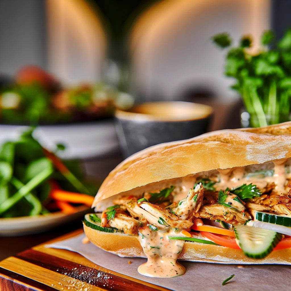Banh Mi Gourmet au Poulet Marinée