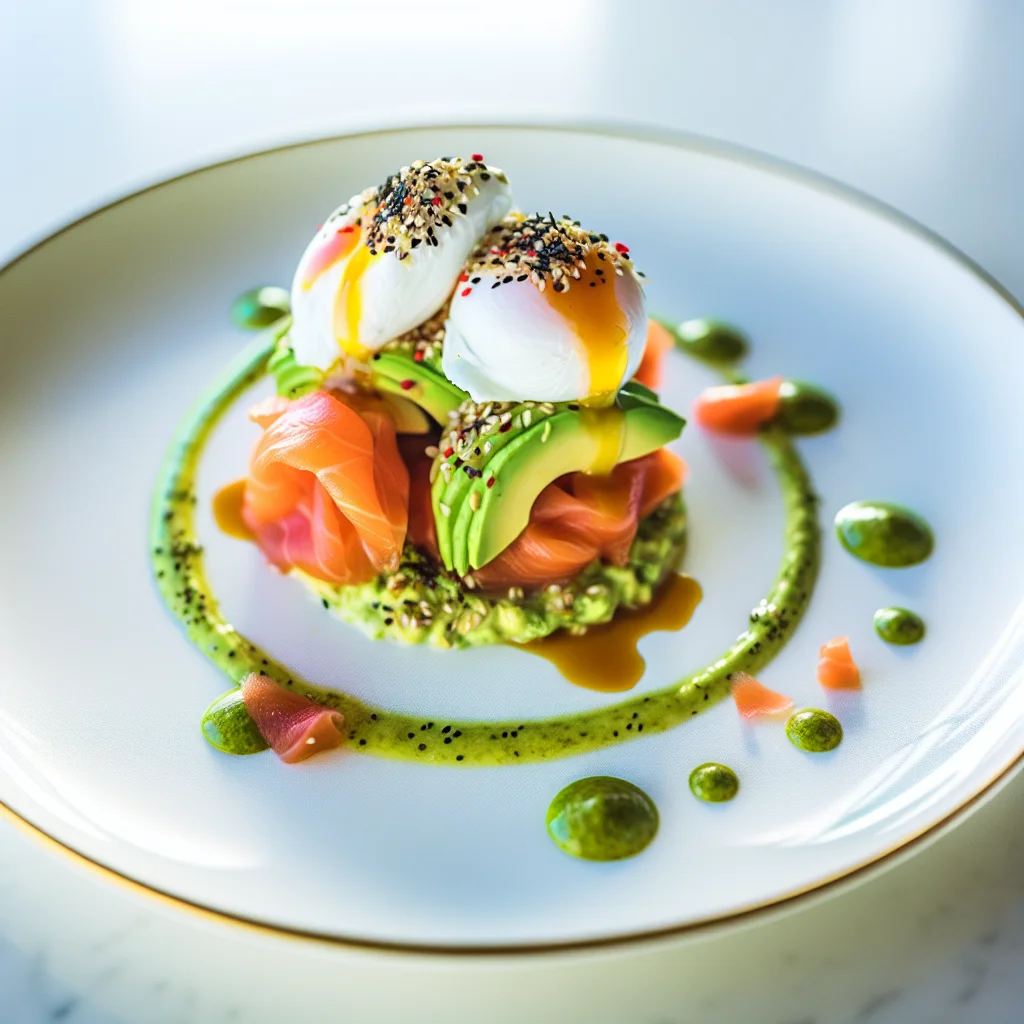 Bénédicte d'Avocat au Saumon Fumé et Sauce Miso
