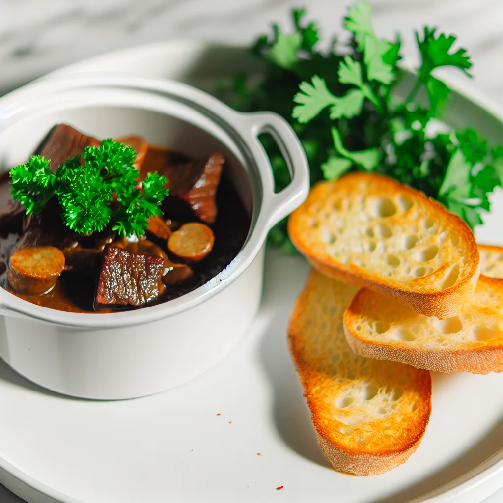 Boeuf Bourguignon aux Champignons et Carottes
