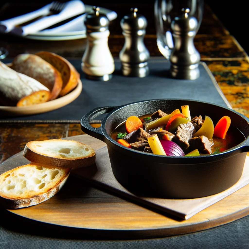 Boeuf Bourguignon aux Légumes Rôtis