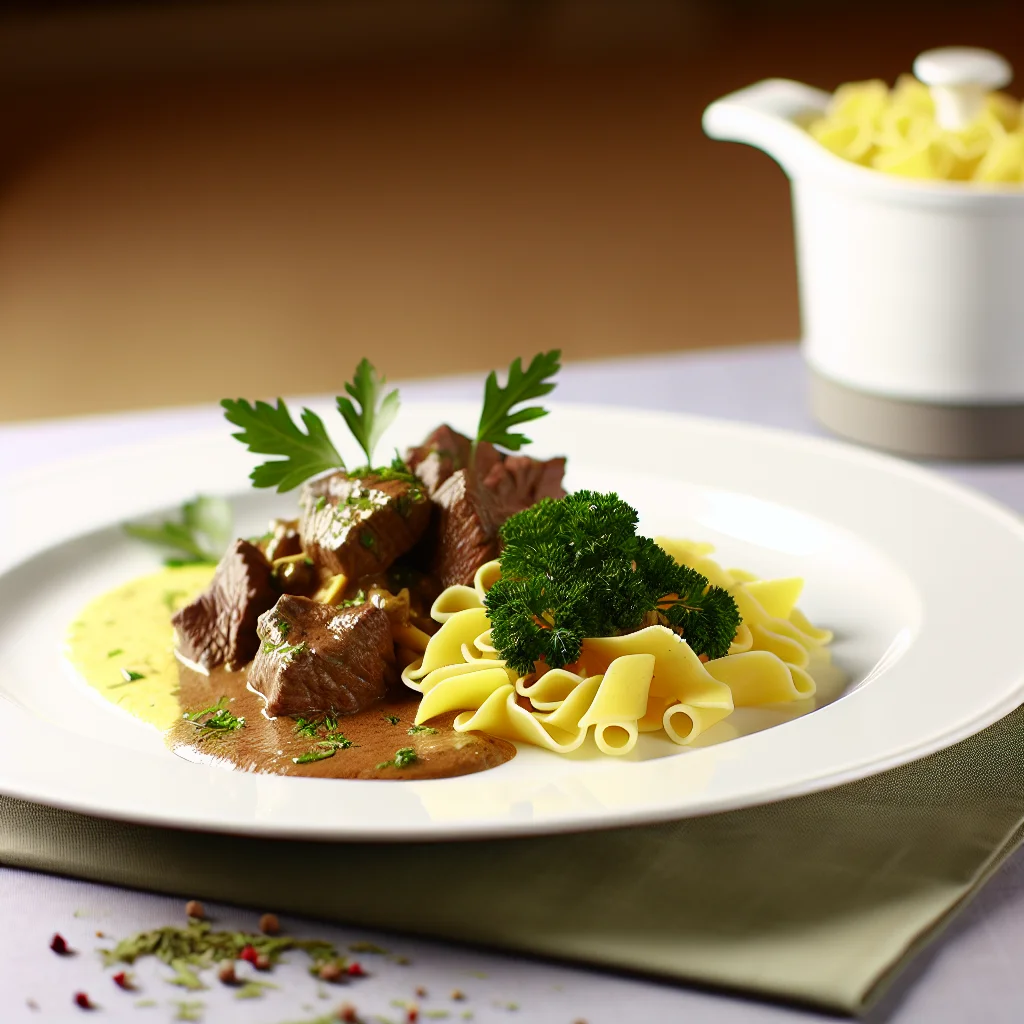 Boeuf Stroganoff aux Champignons et Crème