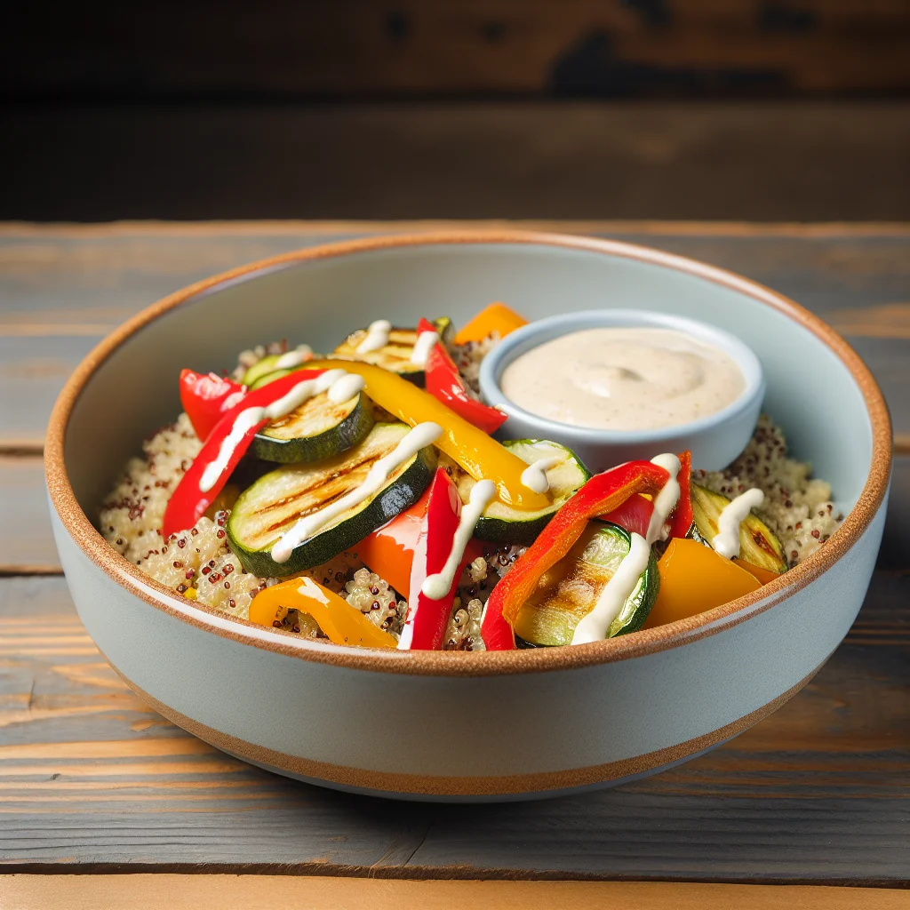 Bols de Quinoa aux Légumes Rôtis et Sauce Tahini