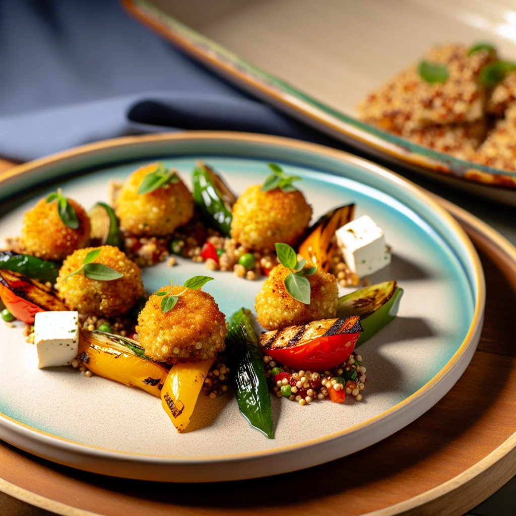Bouchées de quinoa aux légumes grillés et à la feta