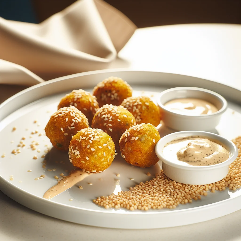 Boulettes de quinoa aux pois chiches et sauce tahini