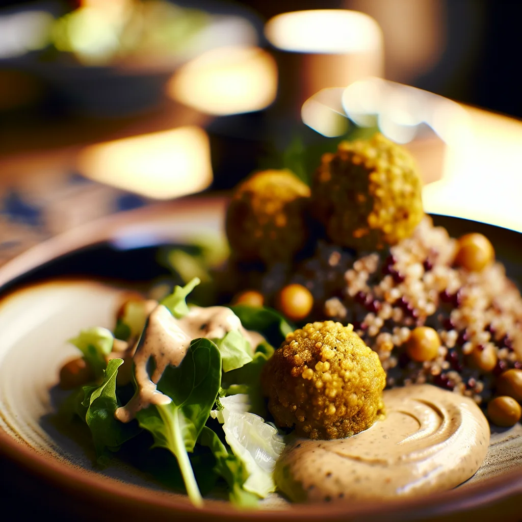 Boulettes de quinoa et lentilles à la sauce tahini