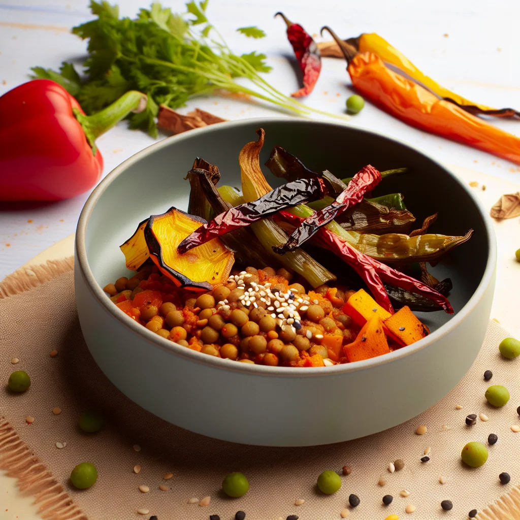 Bowl Buddha aux lentilles épicées et légumes rôtis