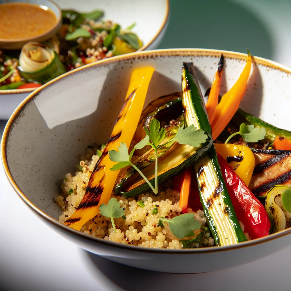 Bowl Coloré de Quinoa aux Légumes Grillés