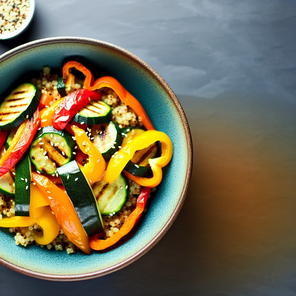 Bowl Coloré de Quinoa aux Légumes Rôtis