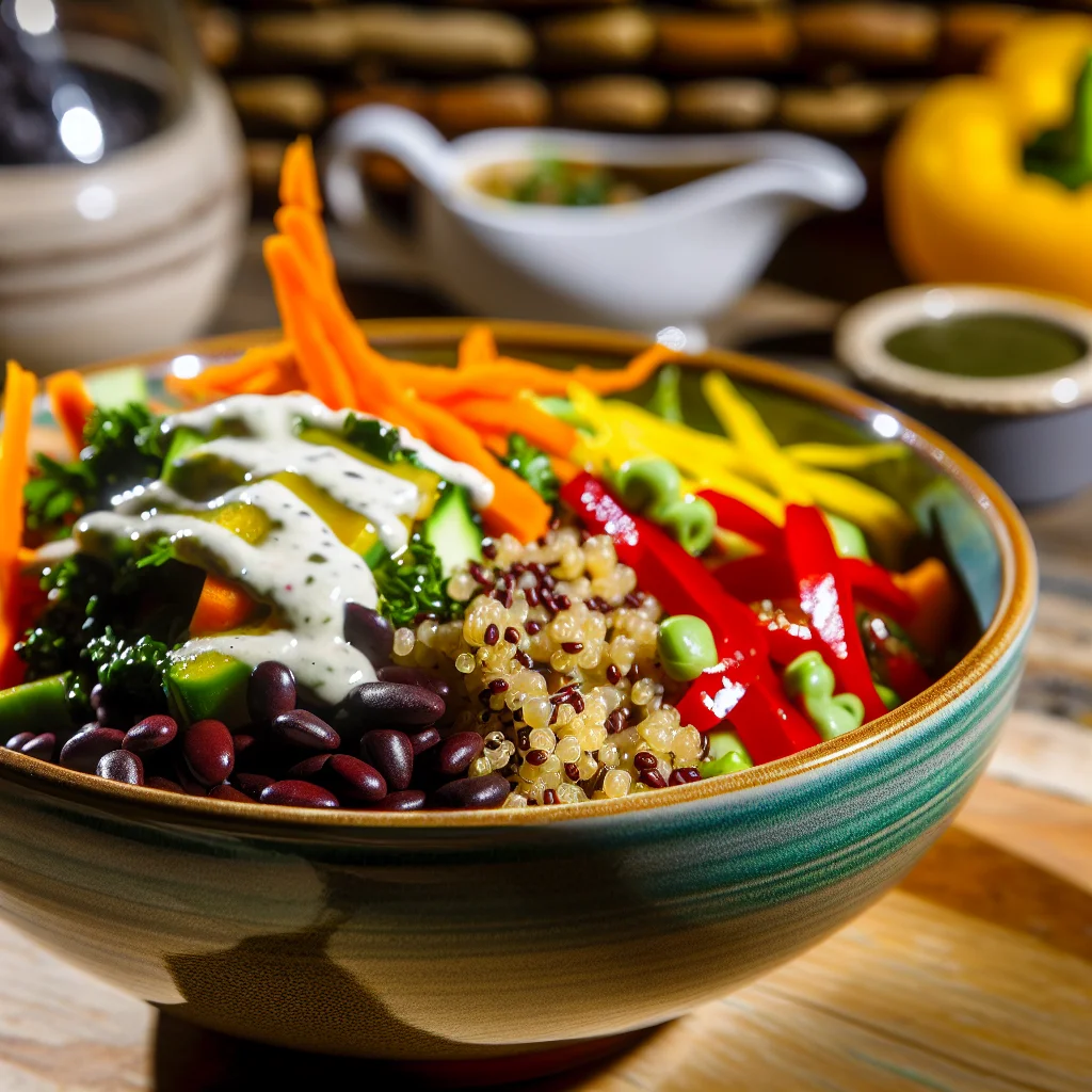 Bowl Coloré de Quinoa et Haricots Noirs