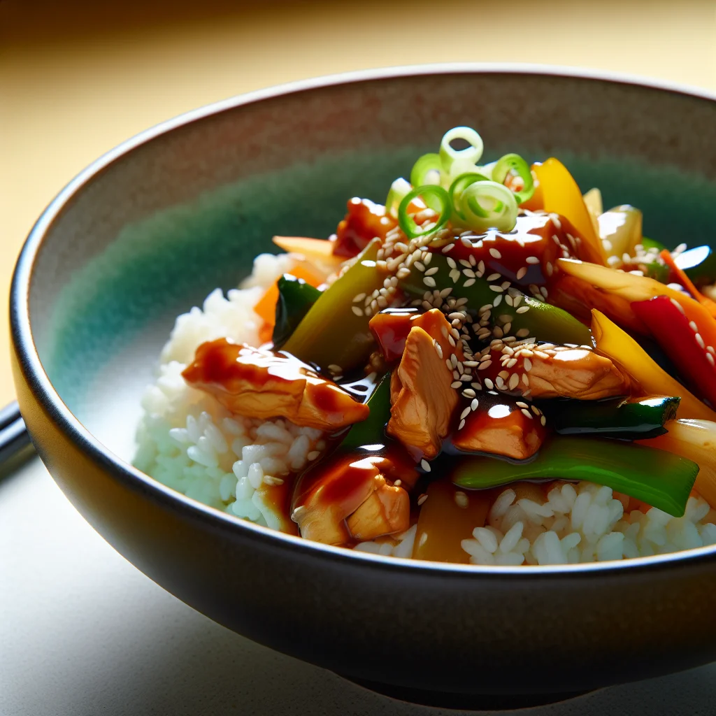 Bowl de Poulet Teriyaki aux Légumes Sautés