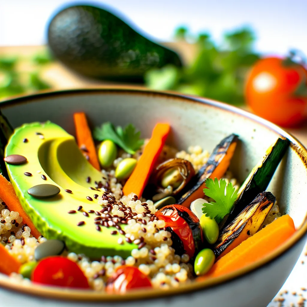 Bowl de Quinoa aux Légumes Grillés et Avocat