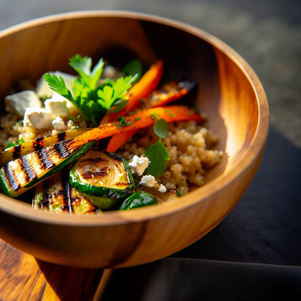 Bowl de Quinoa aux Légumes Grillés et Feta