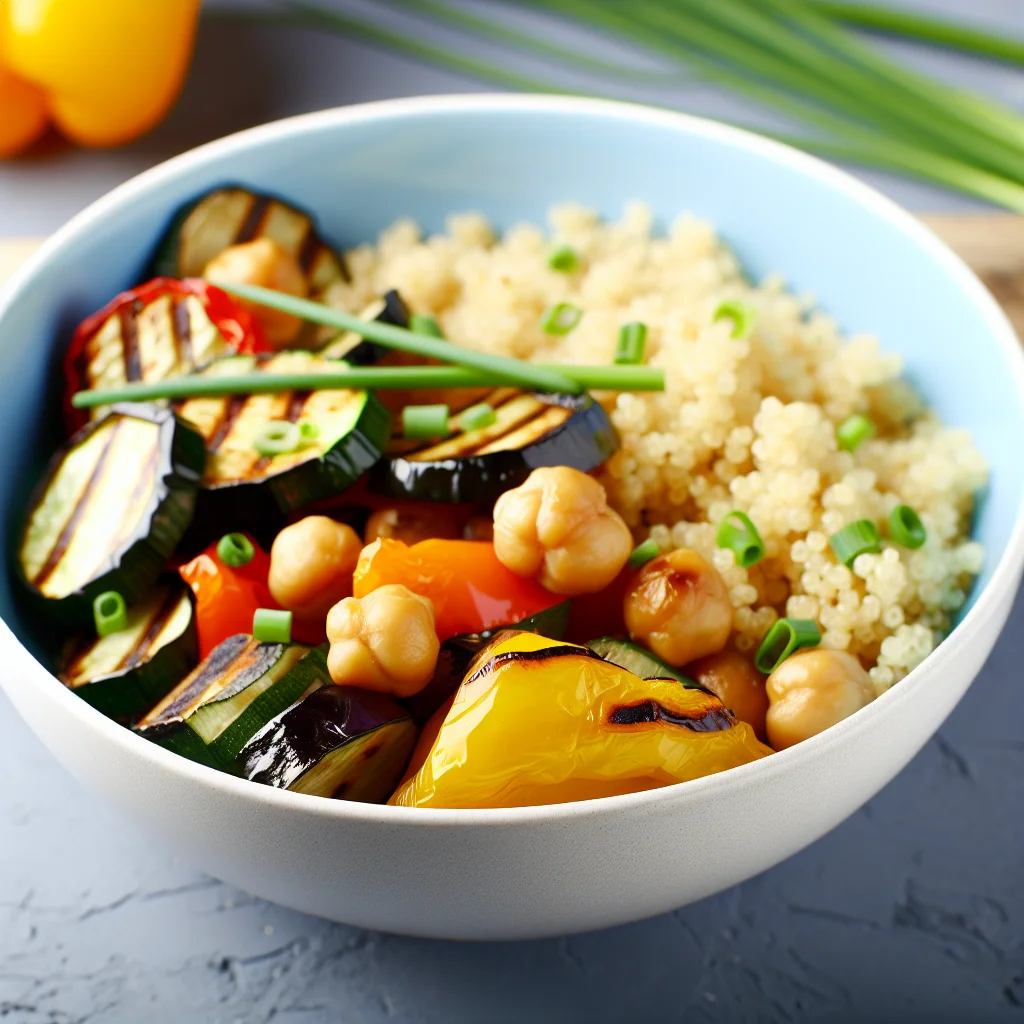 Bowl de Quinoa aux Légumes Grillés et Pois Chiches