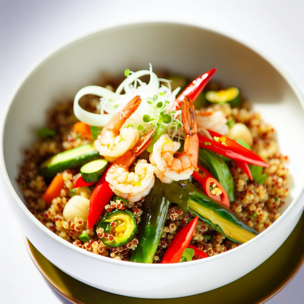 Bowl de Quinoa et Crevettes Épicées