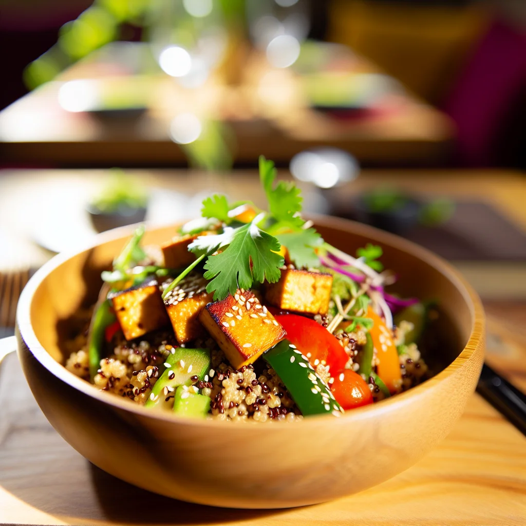 Bowl de Quinoa et Légumes Rôtis au Tofu