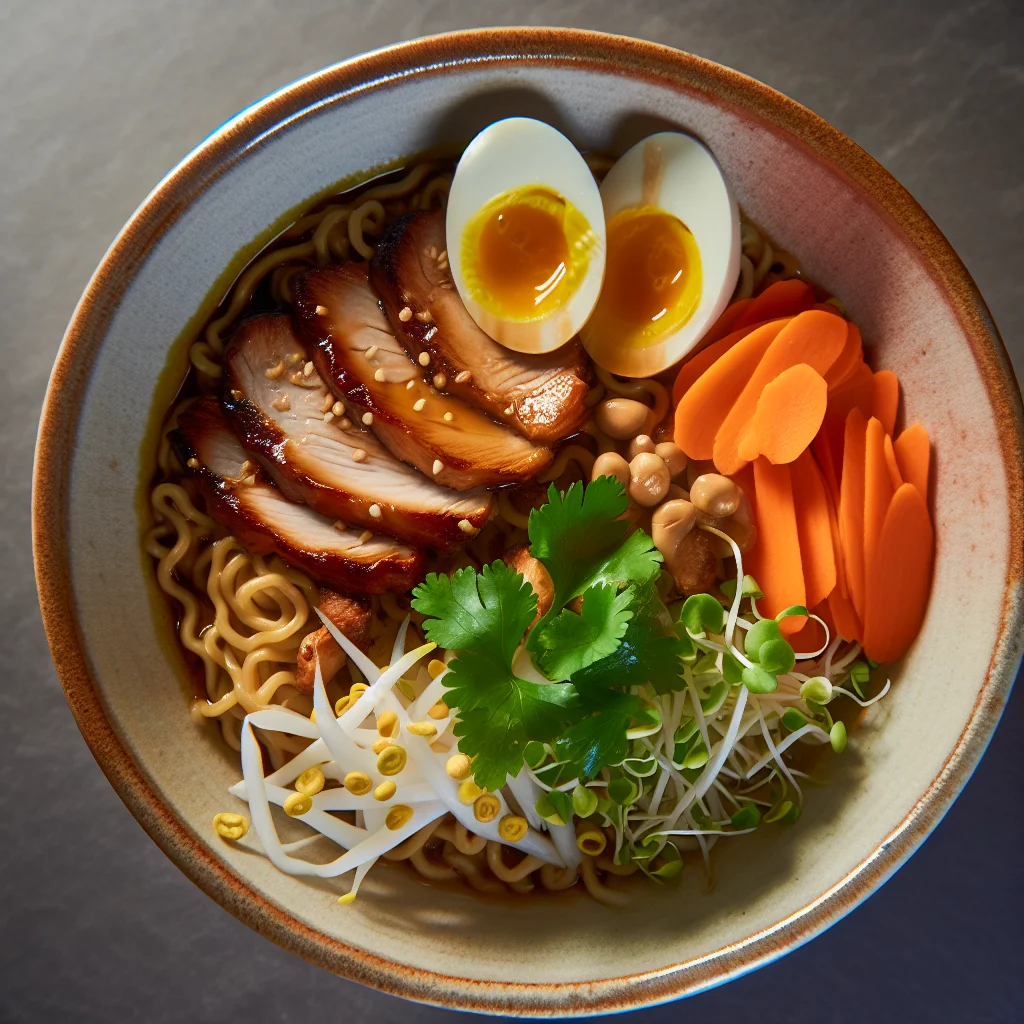 Bowl de Ramen au Poulet Teriyaki et Légumes Croquants