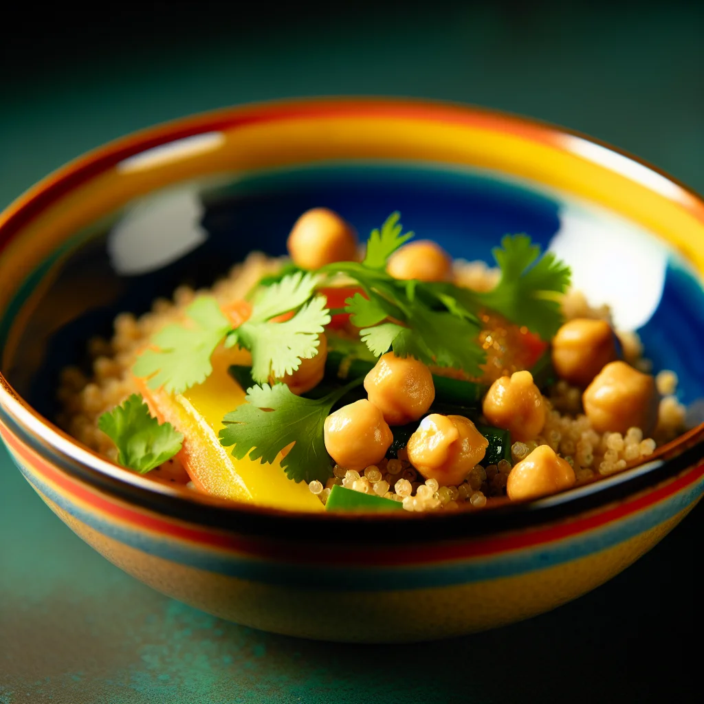 Bowl Énergétique de Quinoa et Pois Chiches au Curry