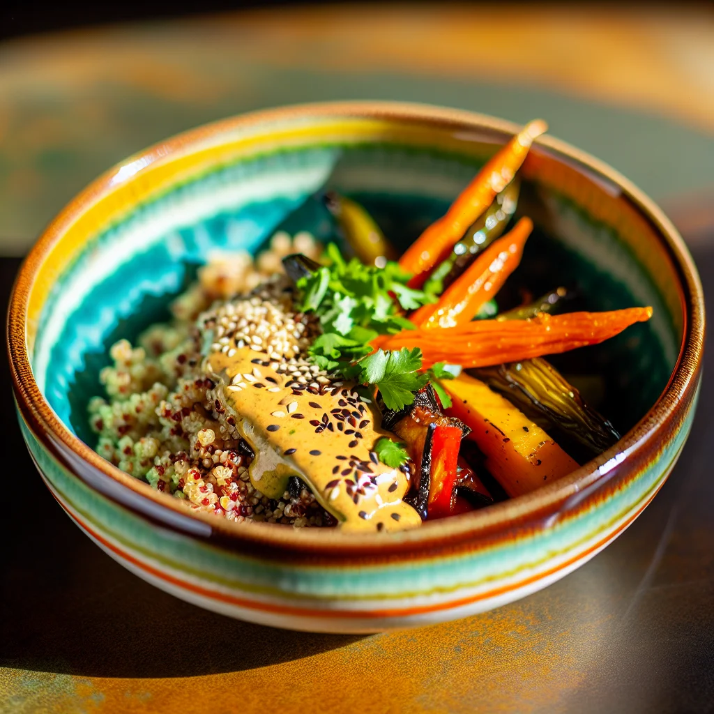 Bowl Énergétique Quinoa et Légumes Rôtis