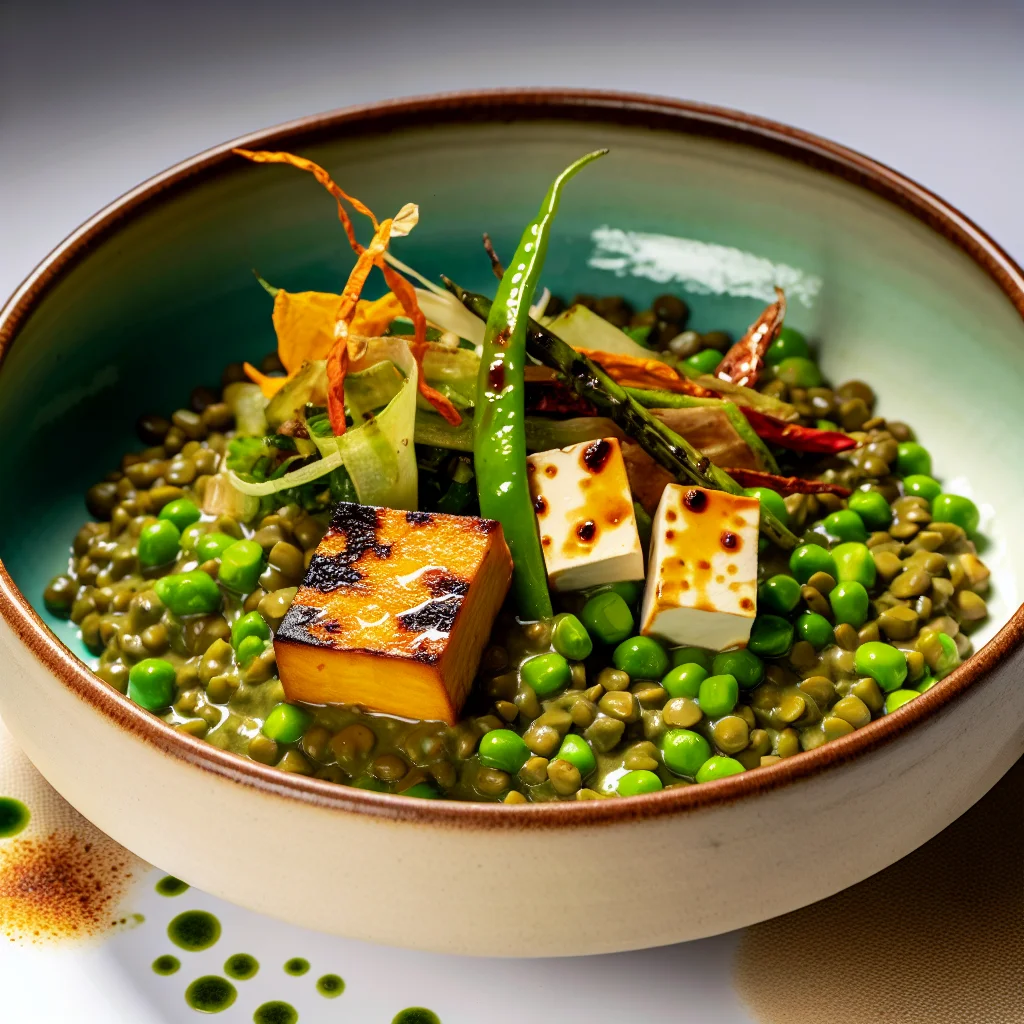 Bowl protéiné aux lentilles et tofu grillé