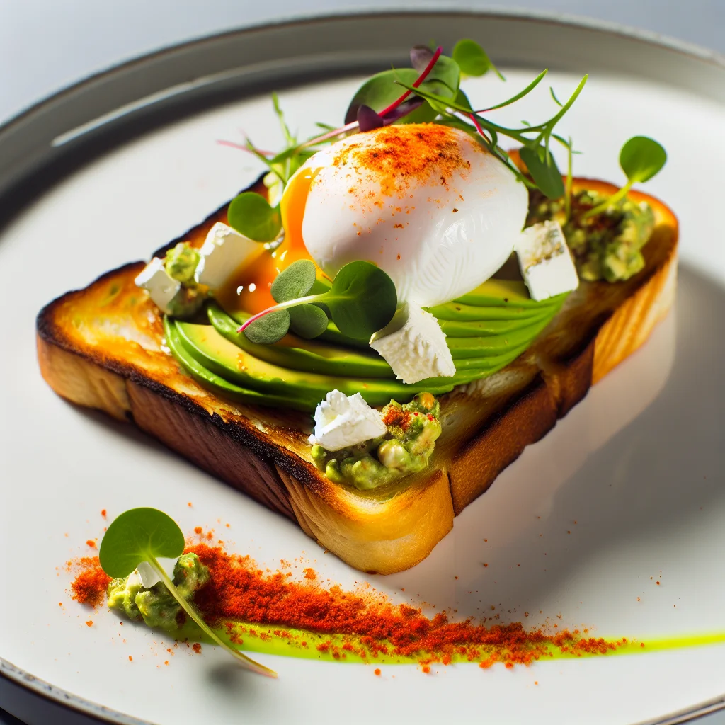 Brunch Épicé de Chèvre et Avocat sur Pain Grillé
