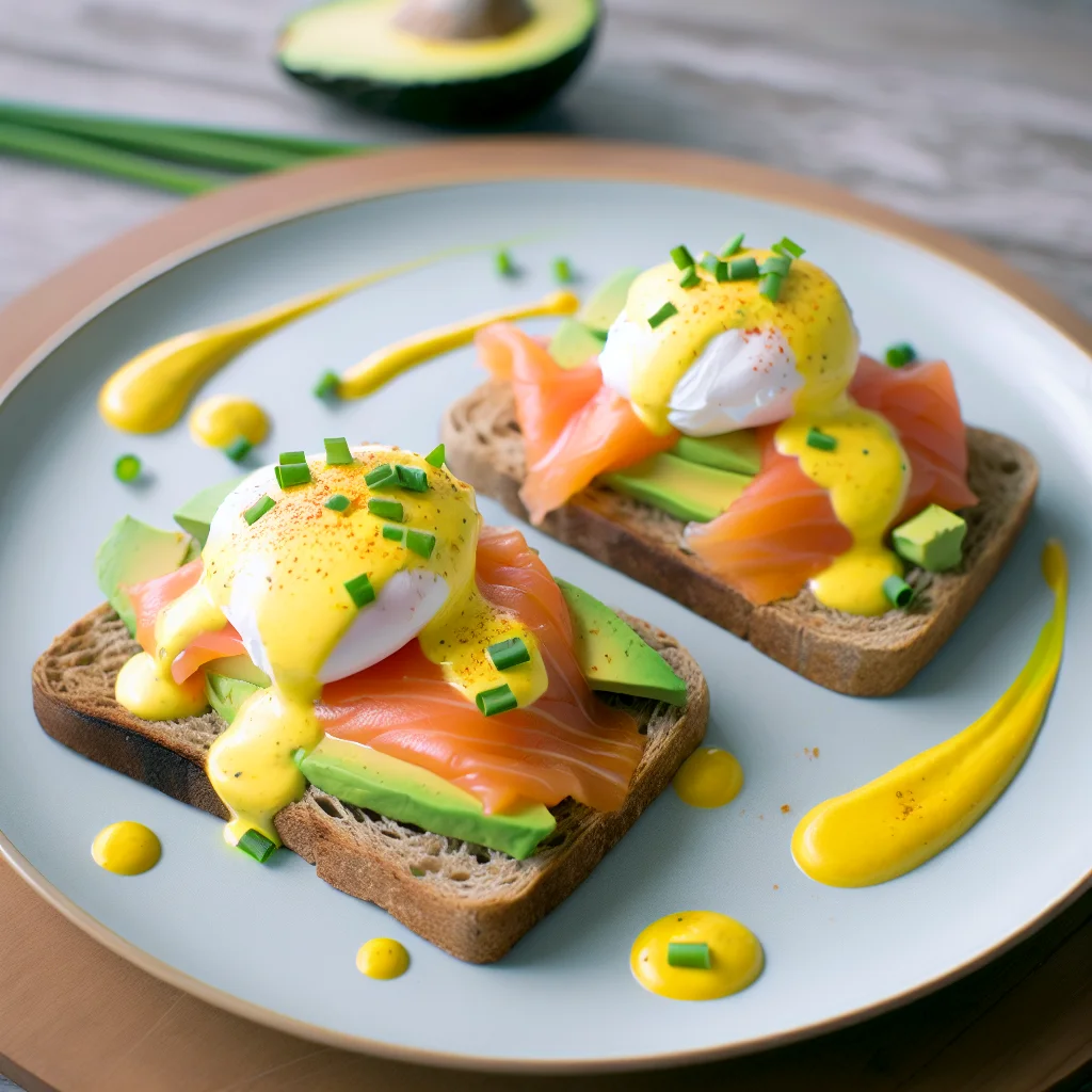 Brunch Équilibré aux Œufs Bénédicte Avocat et Saumon Fumé