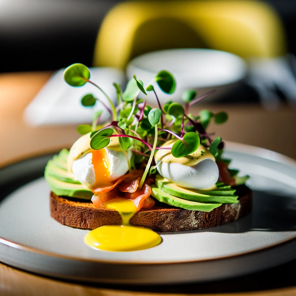Brunch Gourmand à l'Avocat et aux Œufs Bénédicte sur Pain de Seigle