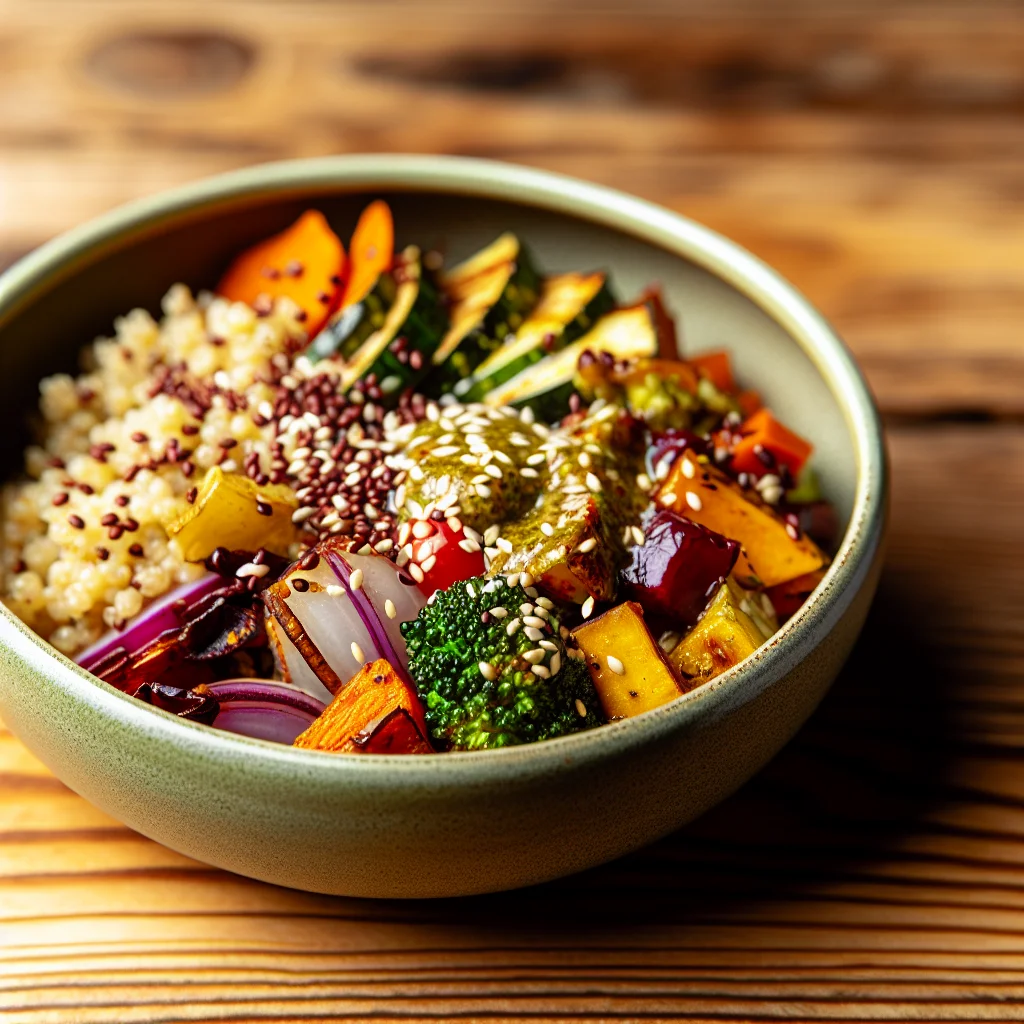 Buddha Bowl Énergisant aux Quinoa et Légumes Rôtis