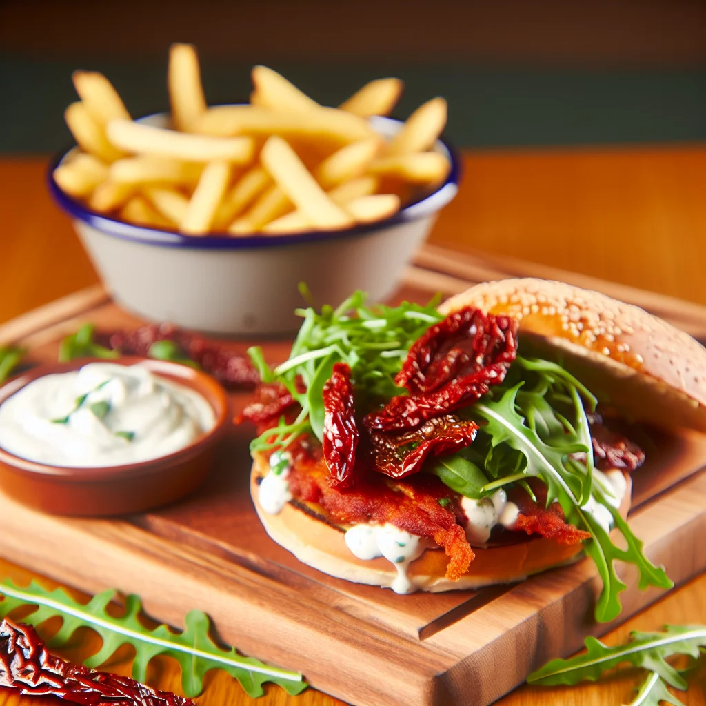 Burger de Poulet aux Épices Méditerranéennes
