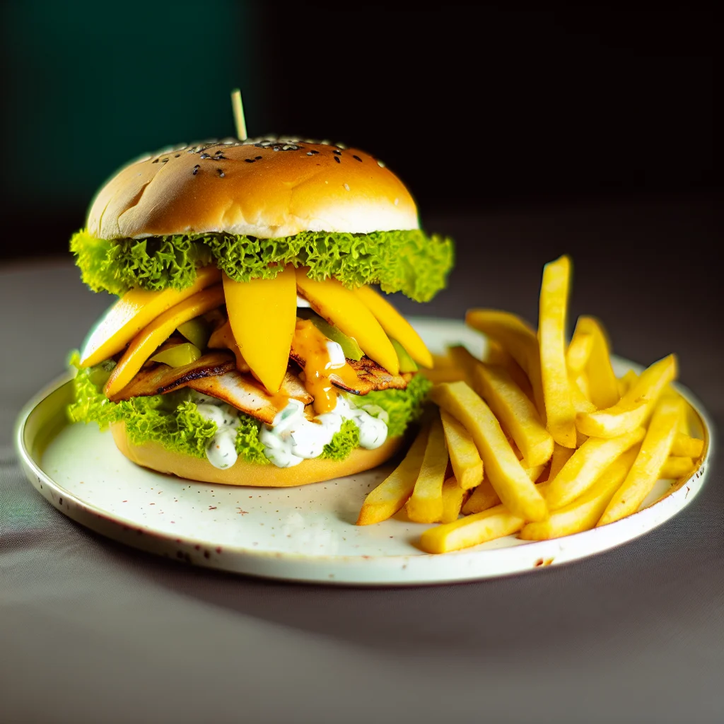 Burger de Poulet Épicé au Mangue