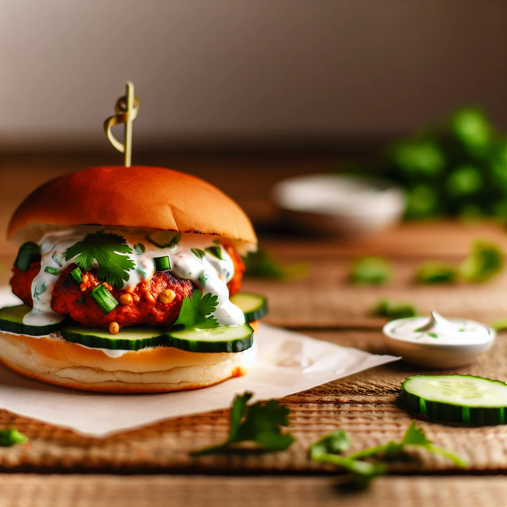 Burger Épicé au Poulet Tikka