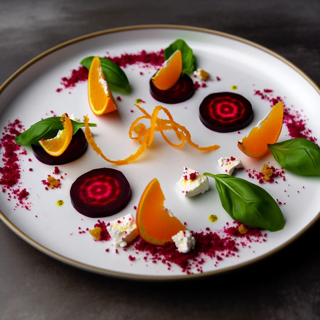 Carpaccio de betterave à l'orange et chèvre frais