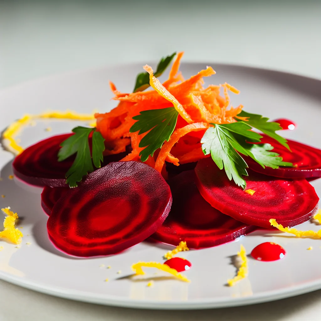 Carpaccio de betterave à la vinaigrette d'orange