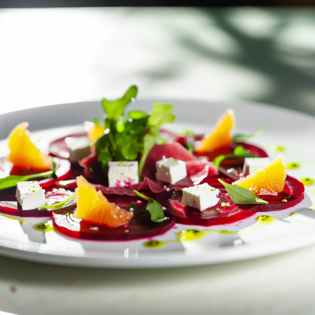Carpaccio de betterave aux agrumes et feta