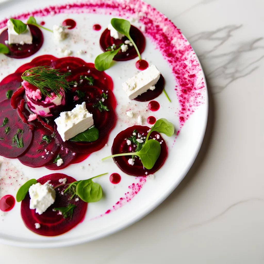 Carpaccio de betterave et fromage de chèvre