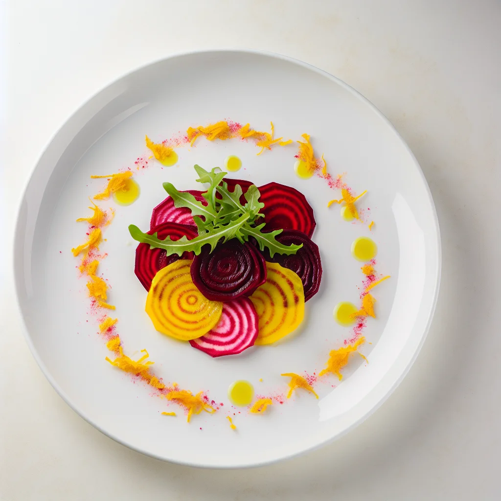Carpaccio de betterave multicolore aux agrumes