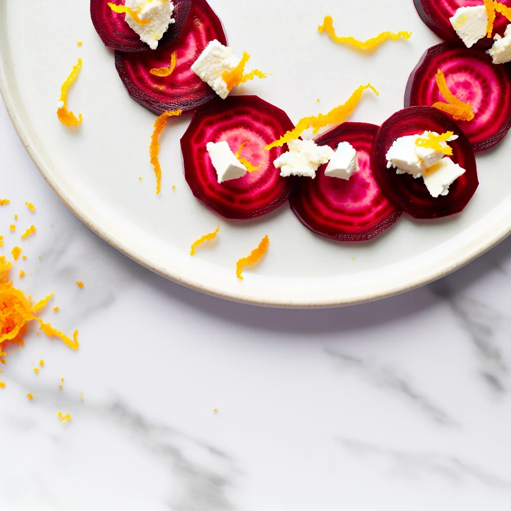 Carpaccio de betteraves à l'orange et au chèvre