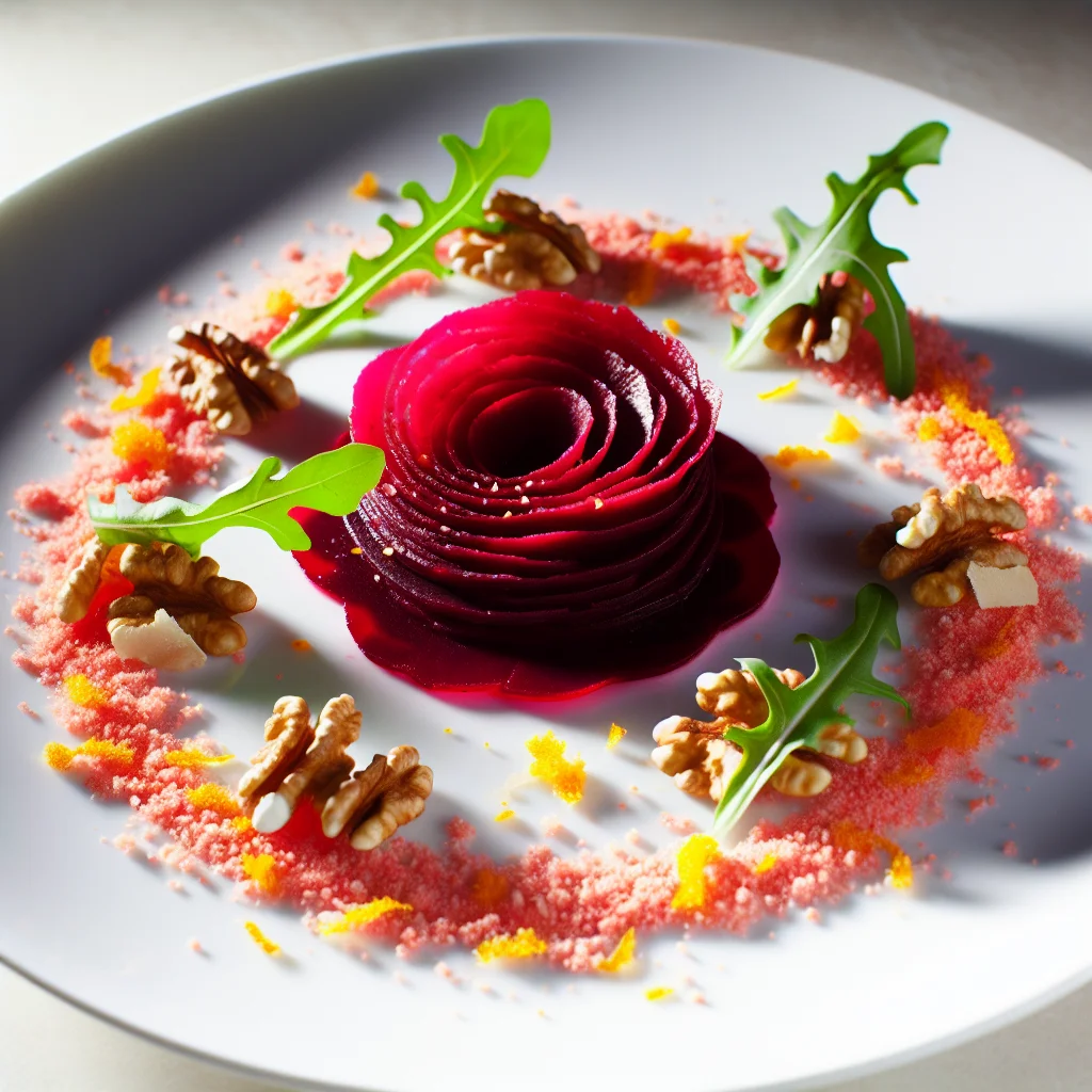 Carpaccio de betteraves à l'orange et aux noix