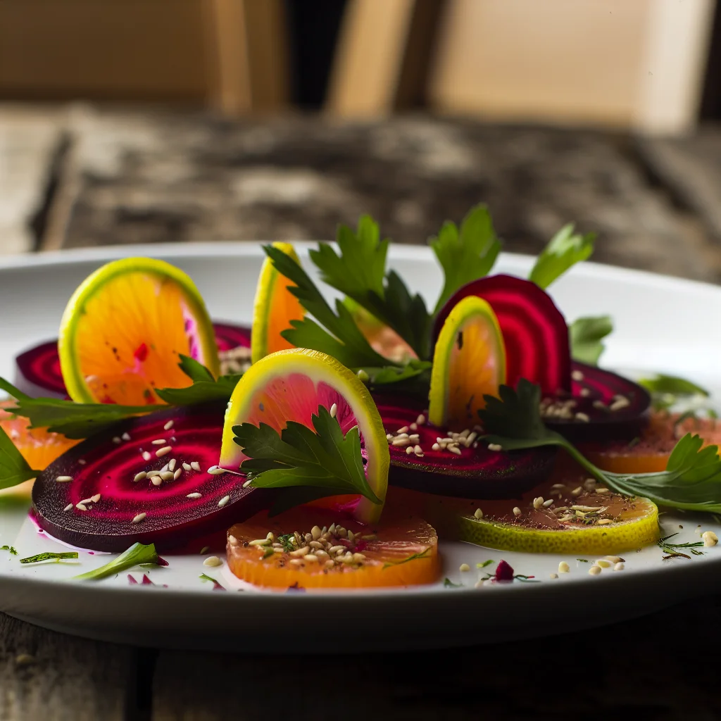 Carpaccio de betteraves aux agrumes