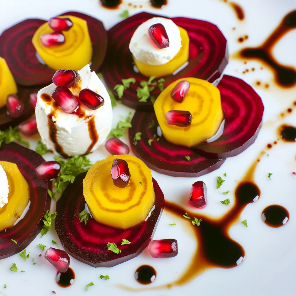Carpaccio de betteraves dorées au chèvre frais