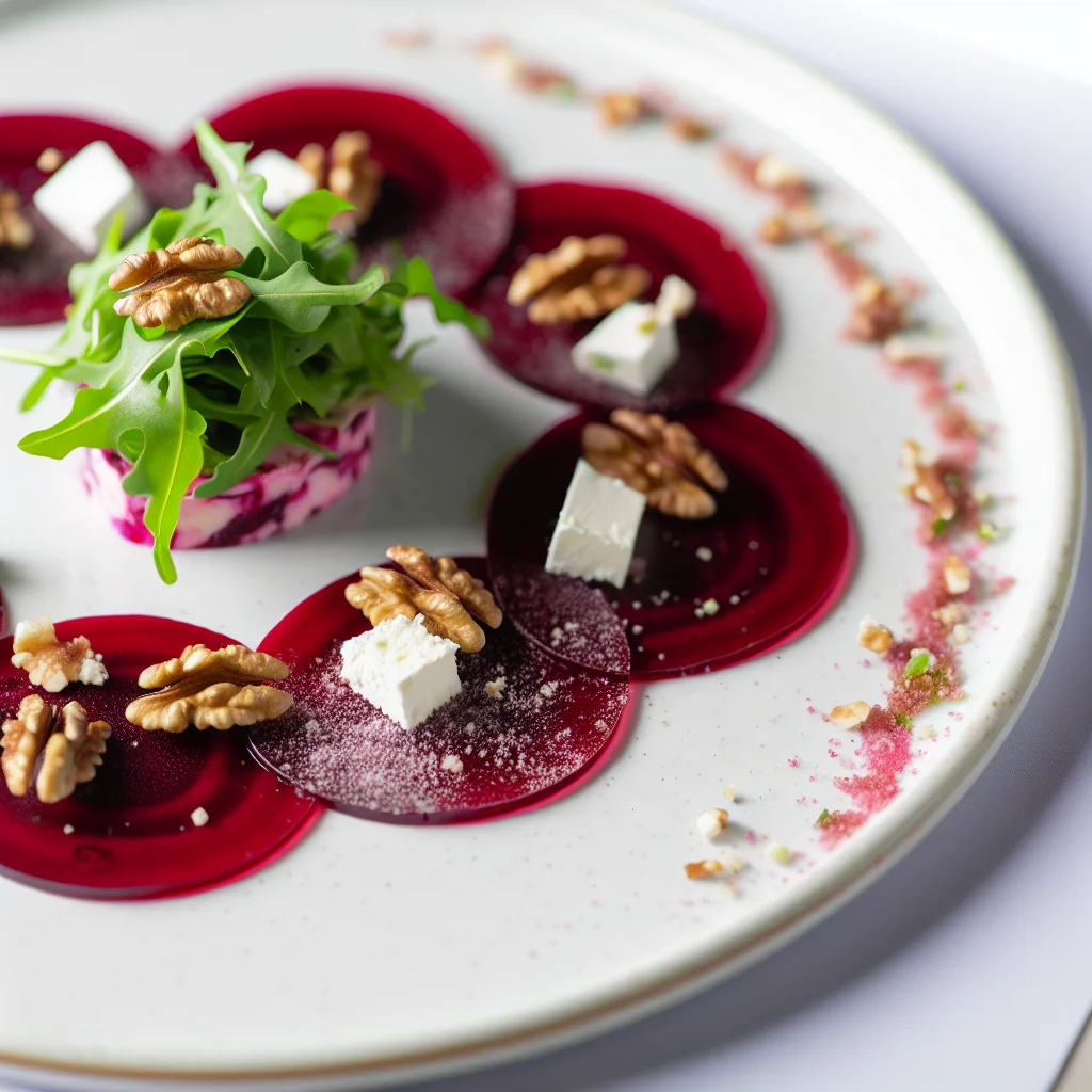 Carpaccio de betteraves et fromage de chèvre
