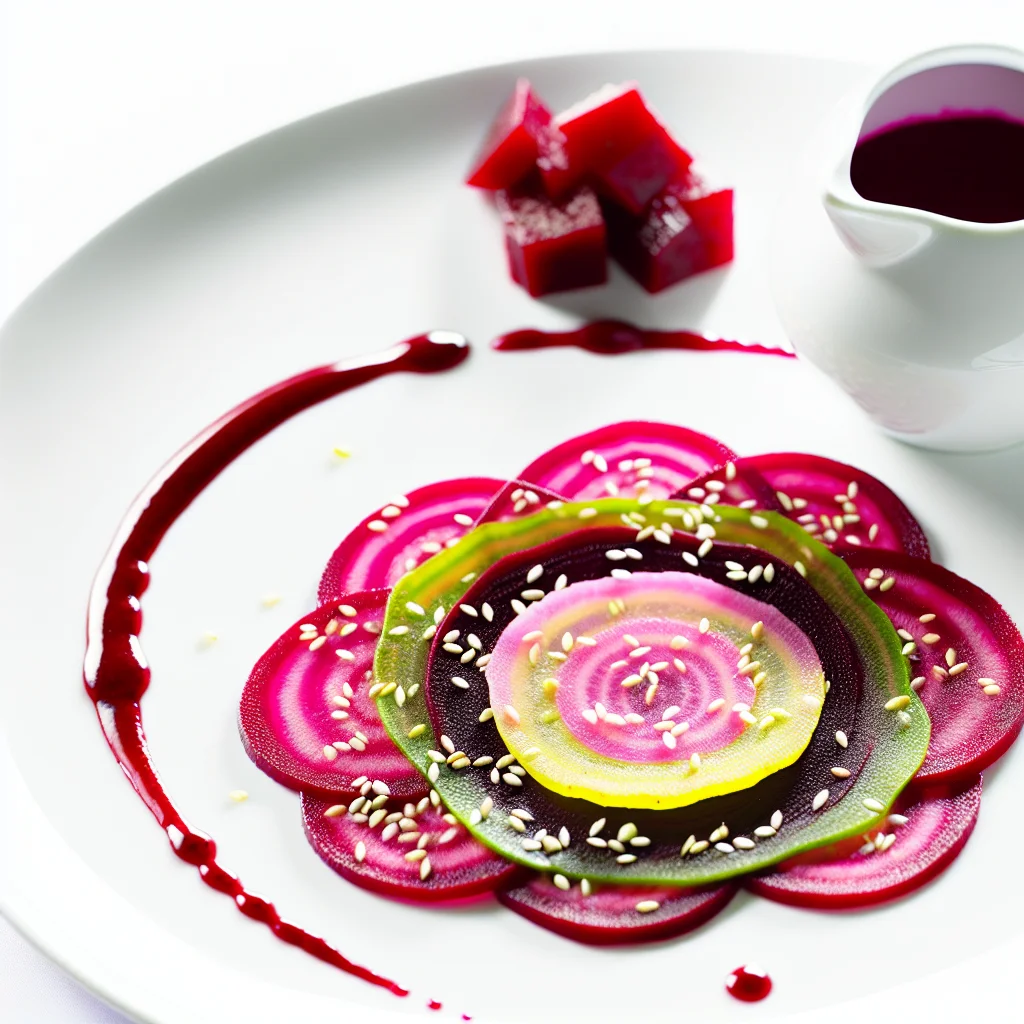 Carpaccio de betteraves multicolores à la vinaigrette de framboise