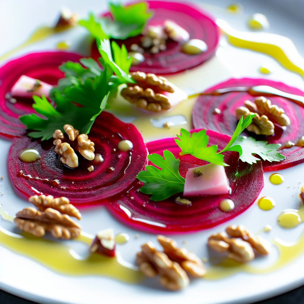 Carpaccio de betteraves roses à la vinaigrette de miel