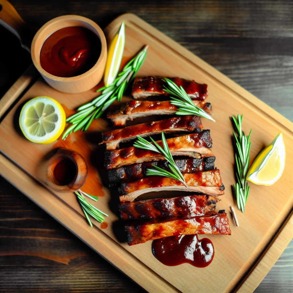 Côtes de Porc Caramélisées au Miel et au Romarin