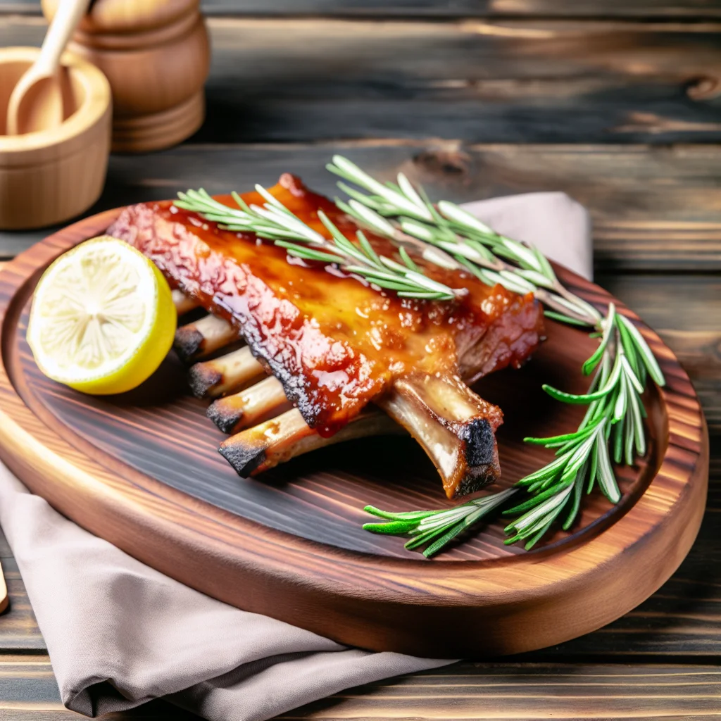 Côtes de porc caramélisées au miel et aux épices
