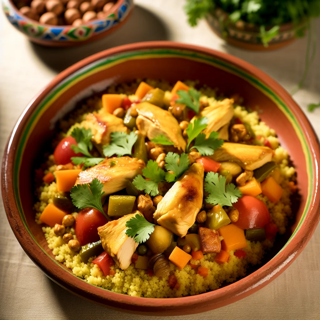 Couscous aux légumes et poulet épicé