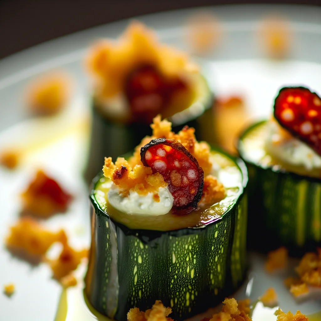 Crème de courgettes farcies à la ricotta et au chorizo