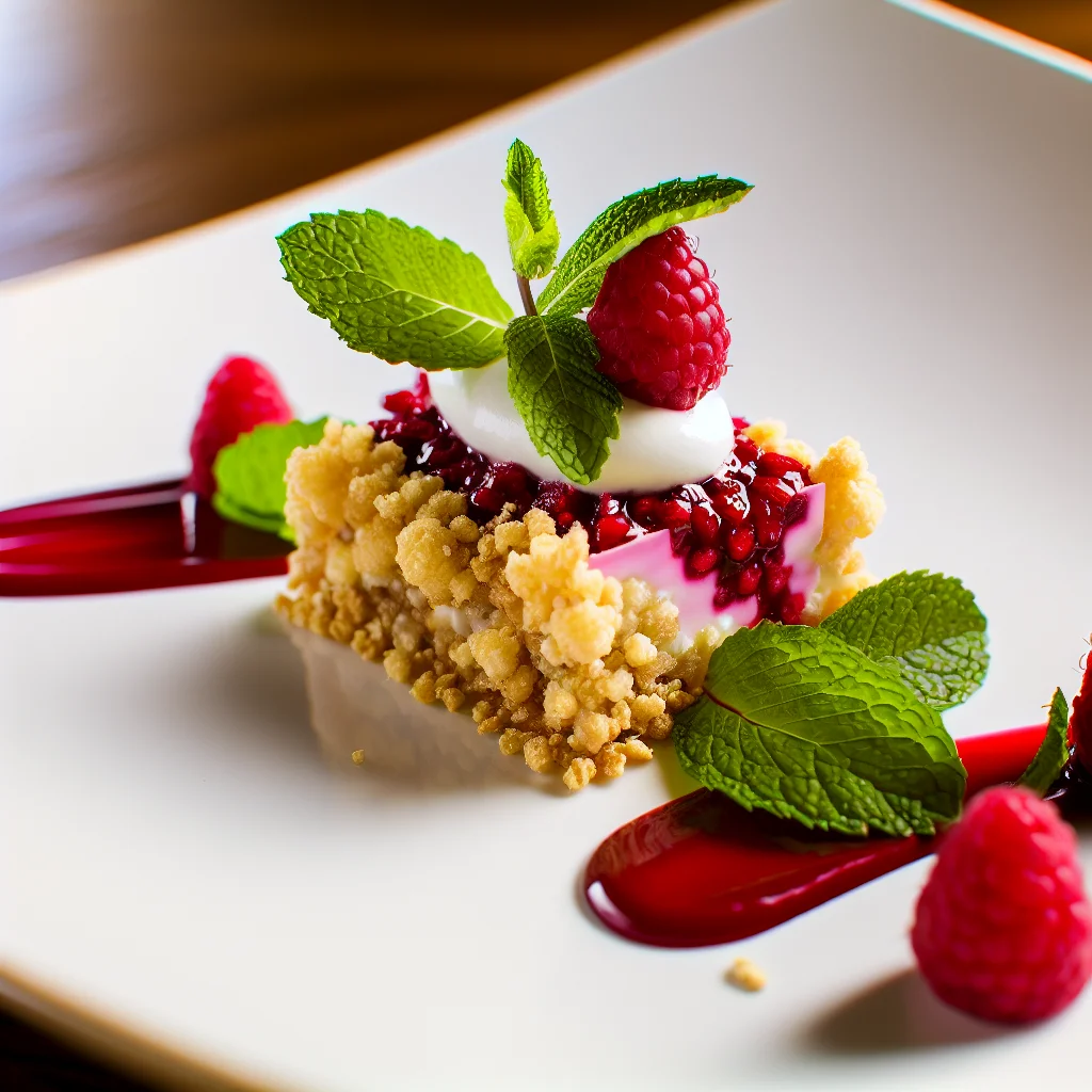 Croustillant de Framboises et Crème de Chocolat Blanc