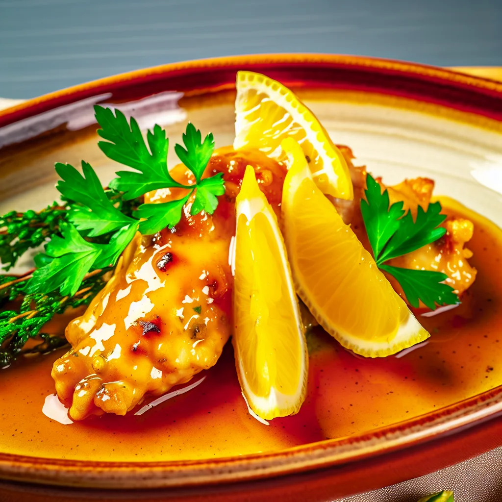 Croustillant de Poulet à la Sauce Miel et Citron