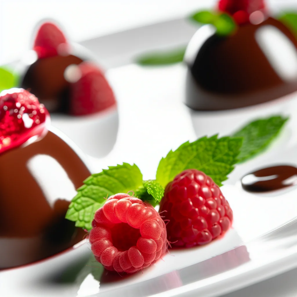 Dômes de chocolat noir à la framboise