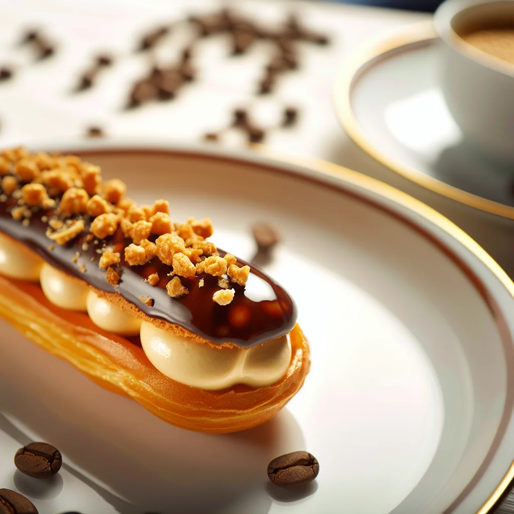 Éclair au Café et Praliné Croquant